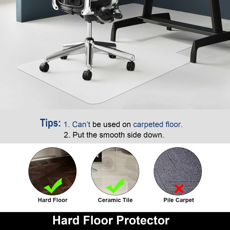 AiBOB Office Chair Mat for Hardwood Floor, 45 X 53 inches, Hard Floor Chair Mats Under Computer Desk, Easy Glide for Rolling Chairs, No Curling - Image 5